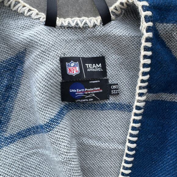 Vintage Y2K NFL Dallas Cowboys Team Apparel Whipstitch Poncho Blue Grey OS - Picture 3 of 5